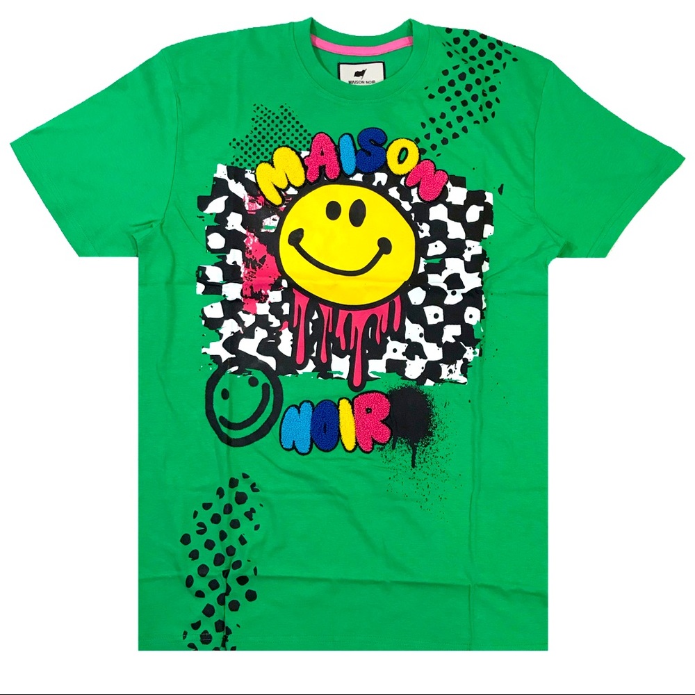 Men’s green “Trippy Checkered” shirt. Sizes small, medium, large, and XL.